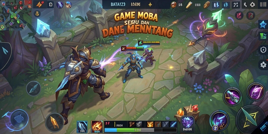 Screenshot BATA123 menampilkan aksi seru dalam permainan MOBA.