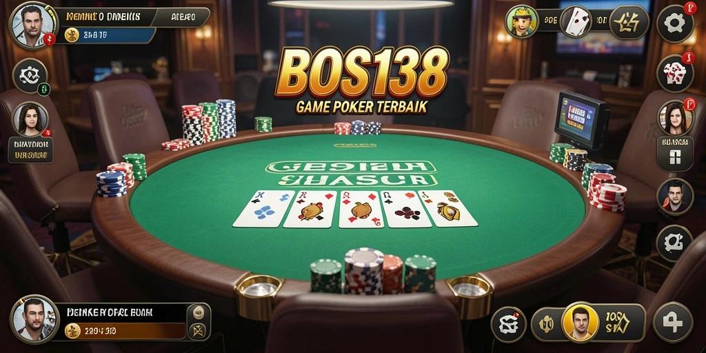 Tampilan menarik dari gameplay poker di BOS138.