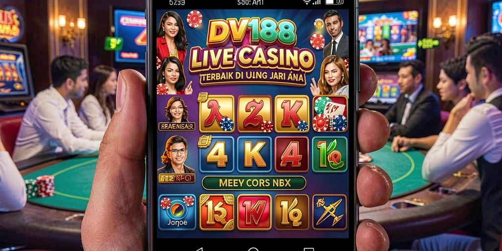 Screenshot gameplay DV188 yang menunjukkan dealer langsung dan permainan menarik.