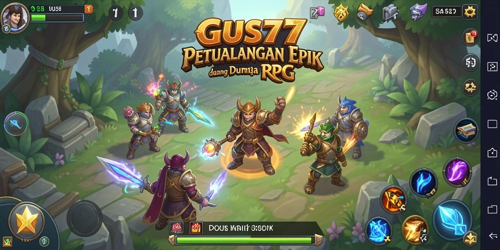 Tampilan gameplay dari GUS77 yang menegangkan dan penuh warna.