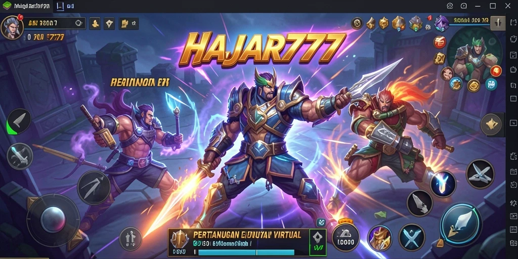 Tampilan pertarungan seru dalam game HAJAR777.
