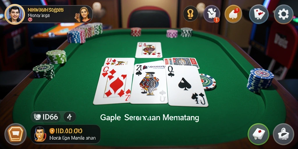 Tampilan gameplay ID66 yang seru dalam bermain Gaple.