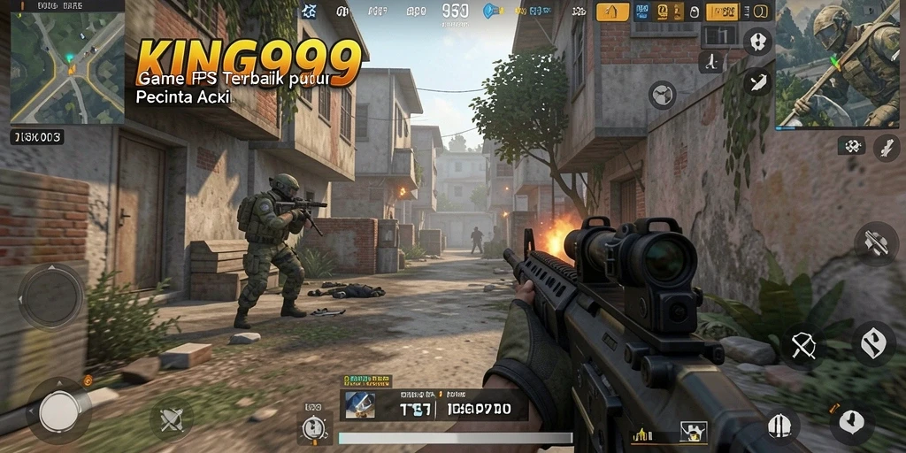 Tampilan gameplay seru dalam KING999 dengan aksi FPS menarik.
