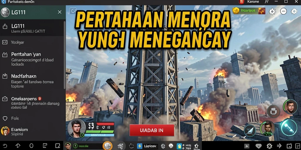 Screenshot LG111 menampilkan pertempuran seru dalam mode Tower Defense.