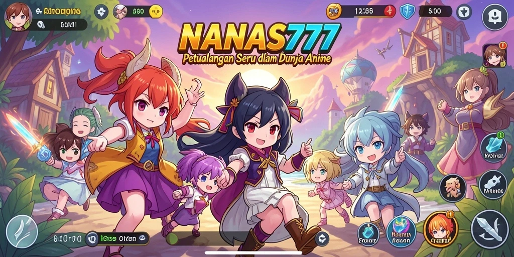 Tampilan gameplay yang penuh aksi dari NANAS777 dalam dunia Anime.