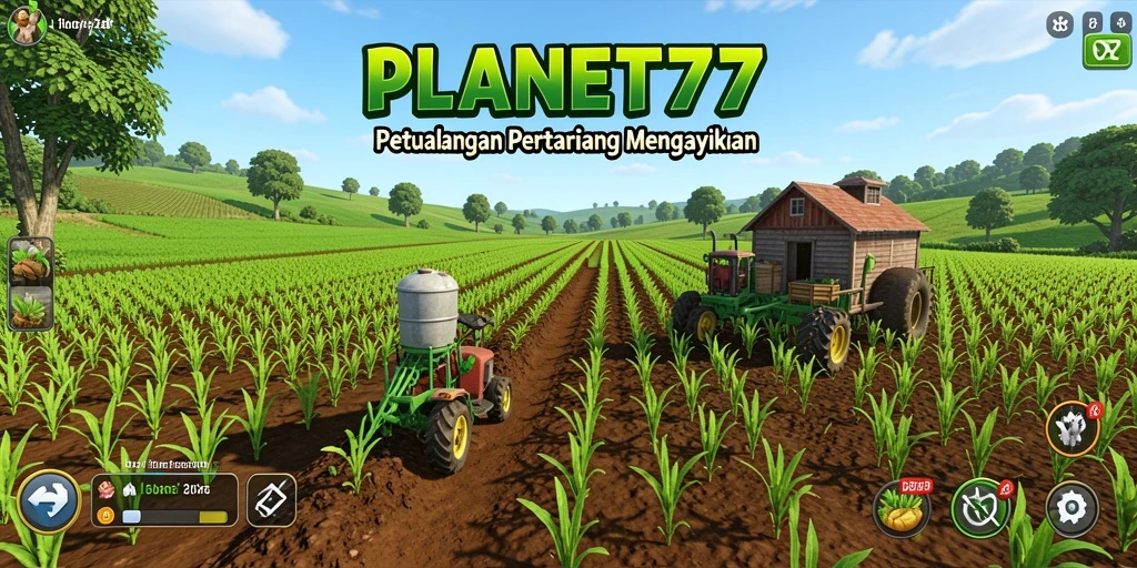 Tampilan gameplay seru di dunia pertanian PLANET77.
