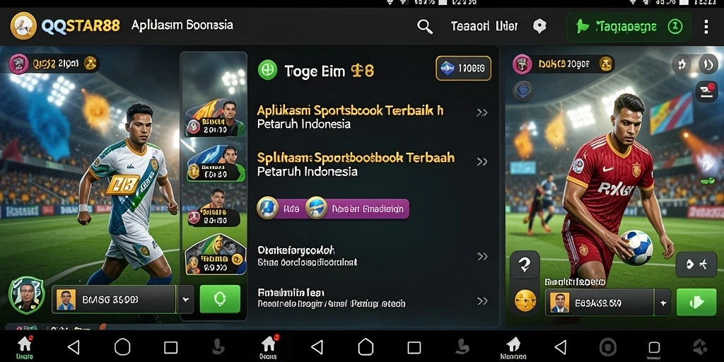 Screenshot QQSTAR88 menampilkan tampilan antarmuka Sportsbook yang menarik.