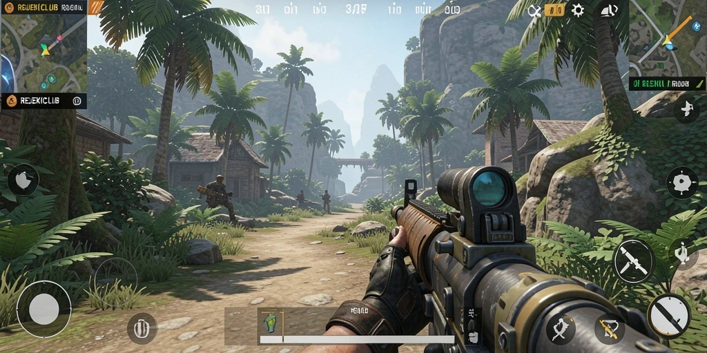 Tampilan gameplay <strong>REJEKICLUB</strong> yang intens dan mendebarkan saat bertempur.