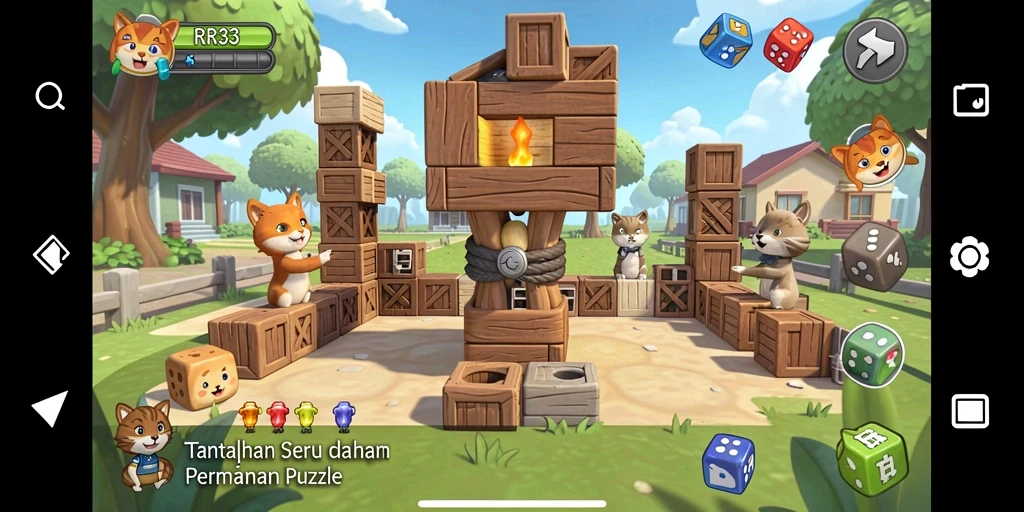 Screenshot gameplay RR33 yang menampilkan tantangan Puzzle yang seru.