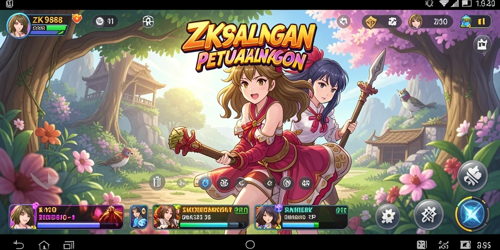 Screenshot gameplay menampilkan aksi seru di dunia anime.